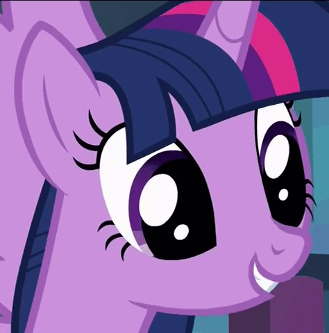 Size: 474x480 | Tagged: safe, screencap, character:twilight sparkle, character:twilight sparkle (alicorn), species:alicorn, species:pony, episode:the fault in our cutie marks, g4, my little pony: friendship is magic, animated, cute, eye shimmer, gif, reaction image, solo, twiabetes