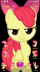 Size: 720x1280 | Tagged: safe, screencap, character:apple bloom, android, cutie mark, homescreen, phone, smartphone, solo, the cmc's cutie marks