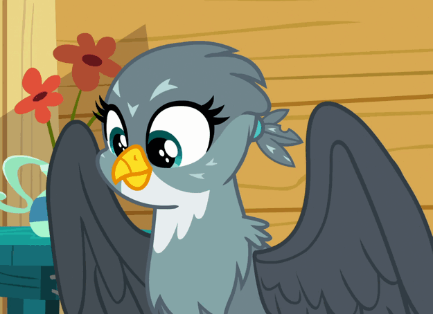 Size: 625x454 | Tagged: safe, screencap, character:apple bloom, character:gabby, species:griffon, episode:the fault in our cutie marks, g4, my little pony: friendship is magic, animated, gif