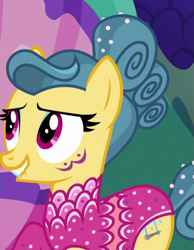 Size: 443x572 | Tagged: safe, screencap, character:trapeze star, species:pony, episode:viva las pegasus, g4, my little pony: friendship is magic, cropped, lip bite