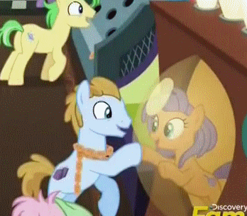 Size: 348x305 | Tagged: safe, screencap, character:frying pan, character:opulence, character:pacifica, species:pony, episode:viva las pegasus, g4, my little pony: friendship is magic, animated, background pony, clothing, female, gif, headscarf, las pegasus resident, machine, male, mare, saturn (character), scarf, stallion, sunglasses, ticket, tickets, waifu machine