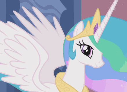 Size: 439x318 | Tagged: safe, screencap, character:princess celestia, episode:the return of harmony, g4, my little pony: friendship is magic, animated, cute, cutelestia, smiling, solo, wrong neighborhood