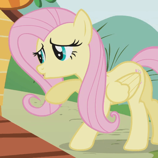 Size: 505x505 | Tagged: safe, screencap, character:fluttershy, species:pony, episode:dragonshy, g4, my little pony: friendship is magic, animated, cute, folded wings, gif, raised hoof, shyabetes, solo, talking