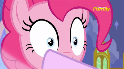Size: 400x225 | Tagged: safe, screencap, character:pinkie pie, character:starlight glimmer, species:pony, episode:every little thing she does, g4, my little pony: friendship is magic, animated, discovery family logo, gif, hypnosis