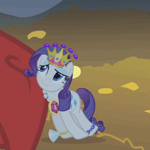 Size: 520x520 | Tagged: safe, screencap, character:basil, character:rarity, species:dragon, species:pony, episode:dragonshy, g4, my little pony: friendship is magic, anatomically incorrect, animated, crown, gif, incorrect leg anatomy, jewelry, regalia, solo focus