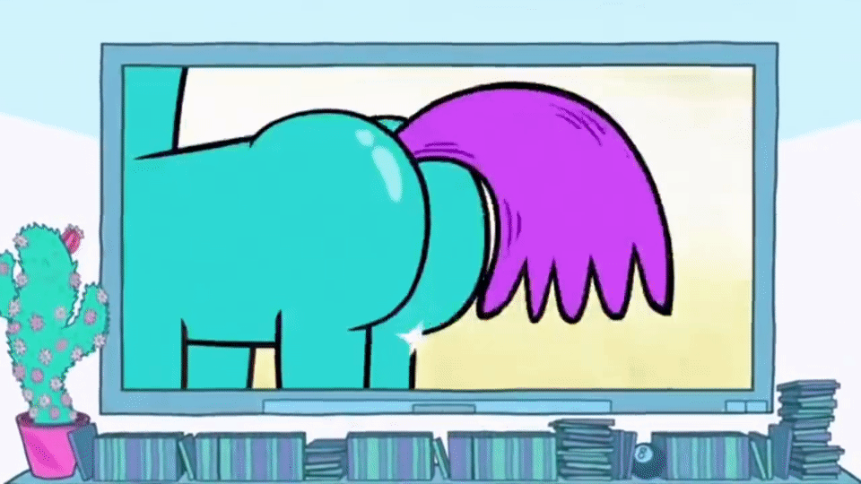 Size: 960x540 | Tagged: safe, screencap, species:pony, animated, female, gif, jelly roll, plot, pony reference, pretty pretty pegasus, solo, teen titans go