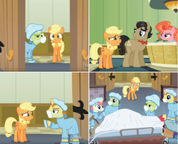 Size: 1665x1343 | Tagged: safe, screencap, character:applejack, character:big mcintosh, character:filthy rich, character:granny smith, species:earth pony, species:pony, episode:where the apple lies, g4, my little pony: friendship is magic, blanket, bow tie, comic, ctrl+alt+del, door, face mask, loss (meme), male, meme, peachy plume, receptionist, scrubs, stallion, teenage applejack, teenage big macintosh, unshorn fetlocks