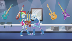Size: 1280x720 | Tagged: safe, screencap, character:rainbow dash, character:trixie, episode:guitar centered, g4, my little pony:equestria girls