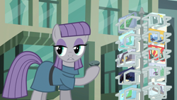 Size: 1920x1080 | Tagged: safe, screencap, character:boulder, character:maud pie, species:pony, episode:the gift of the maud pie, g4, my little pony: friendship is magic, lidded eyes, manehattan