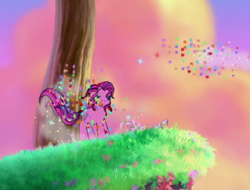 Size: 616x469 | Tagged: safe, screencap, character:sky wishes, species:pony, g3, butterfly, sunset