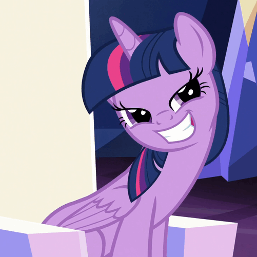 Size: 501x501 | Tagged: safe, screencap, character:twilight sparkle, character:twilight sparkle (alicorn), species:alicorn, species:pony, episode:to where and back again, g4, my little pony: friendship is magic, adorkable, animated, blinking, cropped, cute, dork, eye shimmer, faec, gif, grin, loop, smiling, solo
