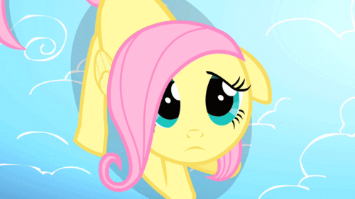 Size: 500x281 | Tagged: safe, screencap, character:fluttershy, episode:the cutie mark chronicles, g4, my little pony: friendship is magic, animated, cute, female, filly, filly fluttershy, floppy ears, high angle, looking up, shyabetes, solo, younger