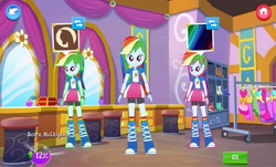 Size: 897x540 | Tagged: safe, gameloft, screencap, character:rainbow dash, my little pony:equestria girls, triality, triple rainbow