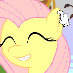 Size: 150x150 | Tagged: safe, artist:ewoudcponies, screencap, character:fluttershy, species:pony, animated, cute, ear scratch, game, gif, petting, shyabetes, simulator, solo