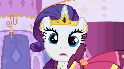 Size: 480x270 | Tagged: safe, screencap, character:rarity, species:pony, species:unicorn, episode:suited for success, g4, my little pony: friendship is magic, animated, clothing, dress, eye twitch, female, gala dress, gif, mare, reaction image, twitch