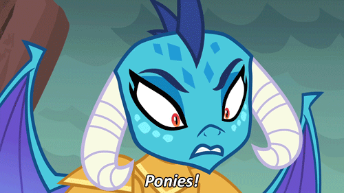 Size: 500x281 | Tagged: safe, screencap, character:princess ember, species:dragon, episode:gauntlet of fire, g4, my little pony: friendship is magic, animated, blinking, gif, open mouth, realization, solo, spread wings, talking, wings