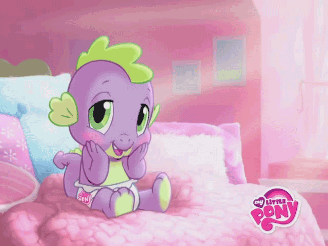 Size: 640x480 | Tagged: safe, screencap, character:spike, species:dragon, g3.5, g4, animated, baby, baby dragon, baby spike, cute, diaper, gif, male, sitting, solo, spikabetes