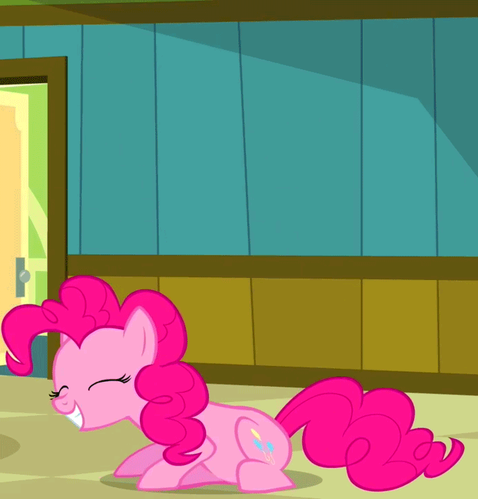 Size: 690x720 | Tagged: safe, screencap, character:pinkie pie, species:earth pony, species:pony, animated, female, gif, mare, pinkie bounce, smiling, solo