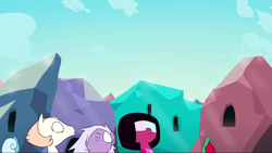 Size: 1366x768 | Tagged: safe, artist:doublewbrothers, screencap, species:pony, amethyst (steven universe), animated at source, female, garnet (steven universe), pearl (steven universe), ponified, steven universe, thought crimes