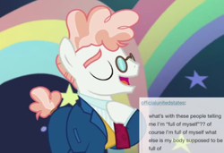 Size: 598x410 | Tagged: safe, screencap, character:svengallop, species:pony, episode:the mane attraction, g4, my little pony: friendship is magic, cute, eyes closed, happy, solo, svenabetes, tumblr fandom text posts, when he smiles