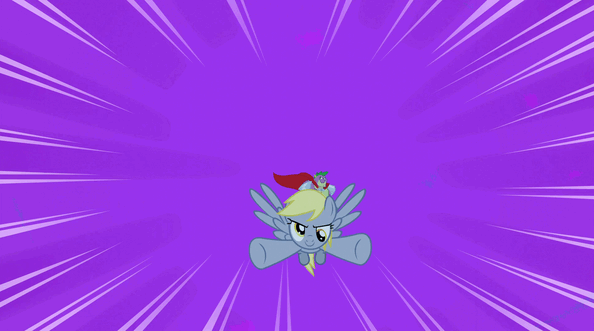 Size: 594x331 | Tagged: safe, screencap, character:derpy hooves, character:spike, character:tantabus, species:dragon, species:pegasus, species:pony, episode:do princesses dream of magic sheep?, animated, beefspike, derpysaur, dragons riding ponies, female, flying, giant derpy hooves, giant pony, gif, lance, macro, mare, riding, slicing, weapon