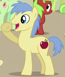 Size: 300x356 | Tagged: safe, screencap, character:apple brown betty, character:florina tart, character:granny smith, character:red delicious, character:red june, species:earth pony, species:pony, episode:apple family reunion, g4, my little pony: friendship is magic, apple family member, background pony, cropped, female, male, mare, raised hoof, solo focus, stallion