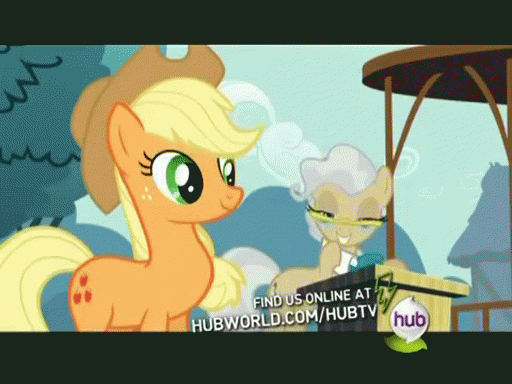 Size: 512x384 | Tagged: safe, screencap, character:applejack, character:mayor mare, ship:mayorjack, animated, dat butt, eyes on the prize, female, glasses, lesbian, meme, out of context, plot, shipping, soon