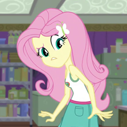 Size: 450x450 | Tagged: safe, screencap, character:fluttershy, equestria girls:legend of everfree, g4, my little pony:equestria girls, cropped, solo