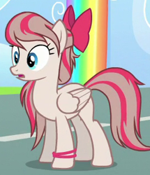 Size: 275x320 | Tagged: safe, screencap, character:angel wings, species:pegasus, species:pony, episode:top bolt, g4, my little pony: friendship is magic, bow, bracelet, female, hair bow, jewelry, mare, solo