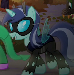 Size: 380x385 | Tagged: safe, screencap, character:diamond mint, species:changeling, species:pony, species:unicorn, episode:scare master, g4, my little pony: friendship is magic, clothing, costume