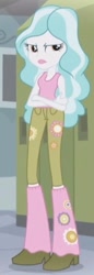 Size: 190x550 | Tagged: safe, screencap, character:paisley, episode:my past is not today, g4, my little pony:equestria girls, boots, cropped, door, flower, high heel boots, lockers, solo