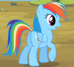 Size: 467x424 | Tagged: safe, screencap, character:rainbow dash, species:pegasus, species:pony, episode:the mysterious mare do well, g4, my little pony: friendship is magic, cropped, female, mare, open mouth, plot, raised hoof, solo