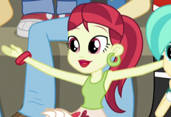 Size: 414x283 | Tagged: safe, screencap, equestria girls:friendship games, g4, my little pony:equestria girls, cropped, ear piercing, earring, jewelry, piercing, rose heart, solo, tennis match