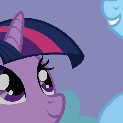 Size: 502x504 | Tagged: safe, screencap, character:rainbow dash, character:twilight sparkle, species:pony, species:unicorn, episode:wonderbolts academy, animated, blinking, cropped, female, gif, happy, mare, raised hoof, smiling, solo focus, talking