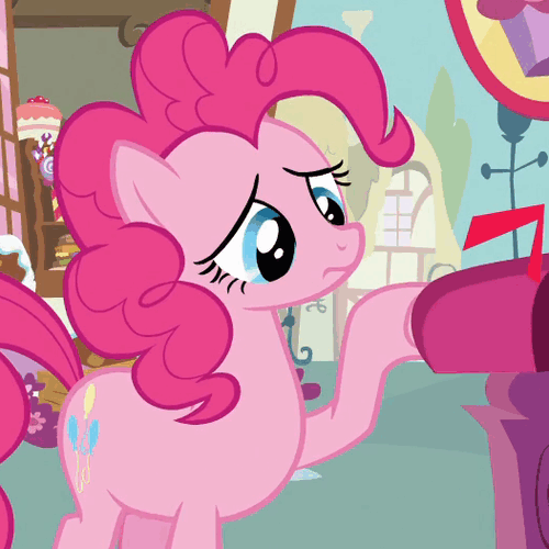 Size: 500x500 | Tagged: safe, screencap, character:pinkie pie, species:earth pony, species:pony, episode:wonderbolts academy, animated, chubby, cropped, female, frown, gif, happy, mailbox, mare, open mouth, reaction image, sad, solo