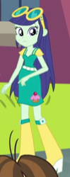 Size: 119x299 | Tagged: safe, screencap, character:blueberry cake, character:wiz kid, episode:all's fair in love & friendship games, equestria girls:friendship games, g4, my little pony:equestria girls, blueberry cake, boots, cropped, cupcake, food, glasses, high heel boots, looking at you, wiz kid