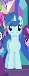 Size: 100x264 | Tagged: safe, screencap, character:night glider, character:party favor, character:sugar belle, species:pony, species:unicorn, episode:celestial advice, g4, my little pony: friendship is magic, cute, favorbetes, grin, happy, horn, looking at you, smiling, solo