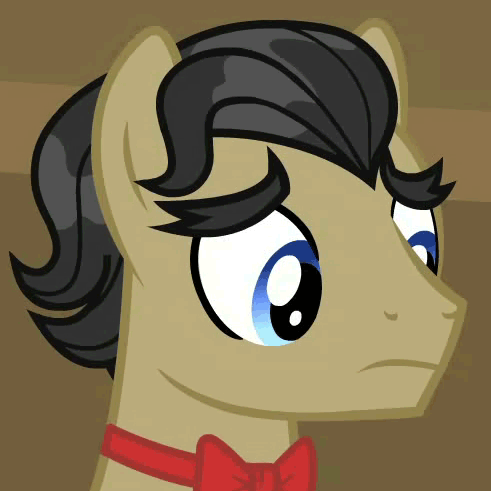 Size: 491x491 | Tagged: safe, screencap, character:filthy rich, species:earth pony, species:pony, episode:where the apple lies, g4, my little pony: friendship is magic, animated, bow tie, cute, do not want, filthybetes, gif, male, nervous, solo, stallion, younger
