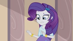 Size: 1100x618 | Tagged: safe, screencap, character:rarity, episode:hamstocalypse now, g4, my little pony:equestria girls, solo