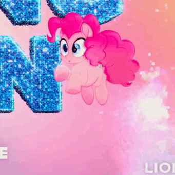 Size: 341x341 | Tagged: safe, screencap, character:pinkie pie, species:earth pony, species:pony, my little pony: the movie (2017), animated, cute, diapinkes, gif, happy, hoofy-kicks, jumping, open mouth, pronking, smiling, solo