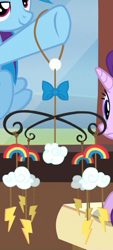 Size: 352x781 | Tagged: safe, screencap, character:rainbow dash, character:starlight glimmer, species:pony, episode:the crystalling, g4, my little pony: friendship is magic, crib mobile, cropped, hanging, mobile