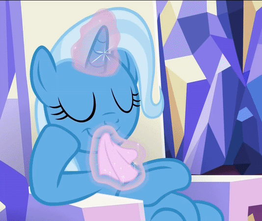Size: 534x450 | Tagged: safe, screencap, character:trixie, species:pony, species:unicorn, episode:all bottled up, g4, my little pony: friendship is magic, animated, cropped, cute, diatrixes, female, gif, glowing horn, horn, littering, magic, mare, napkin, solo, telekinesis, the floor is my trashcan