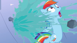 Size: 1920x1080 | Tagged: safe, screencap, character:rainbow dash, species:pony, episode:the mysterious mare do well, g4, my little pony: friendship is magic, animation error, dam, derp, faec, great moments in animation, solo
