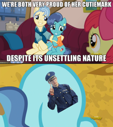 Size: 1280x1444 | Tagged: safe, screencap, character:apple bloom, character:petunia paleo, species:earth pony, species:pony, episode:the fault in our cutie marks, g4, my little pony: friendship is magic, content cop, exploitable meme, idubbbz, meme, petunia paleo's unsettling cutie mark