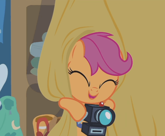 Size: 574x473 | Tagged: safe, screencap, character:scootaloo, species:pegasus, species:pony, episode:parental glideance, g4, my little pony: friendship is magic, animated, cropped, cute, cutealoo, gif, happy, head shake, solo, squee