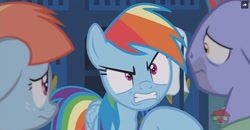 Size: 1240x645 | Tagged: safe, screencap, character:bow hothoof, character:rainbow dash, character:windy whistles, species:pony, ship:windyhoof, episode:parental glideance, g4, my little pony: friendship is magic, angry, locker room, rage, rainbow dash's parents