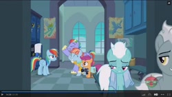 Size: 1600x900 | Tagged: safe, screencap, character:bow hothoof, character:fleetfoot, character:rainbow dash, character:scootaloo, character:silver lining, character:windy whistles, species:pegasus, species:pony, ship:windyhoof, episode:parental glideance, g4, my little pony: friendship is magic, locker room, rainbow dash's parents, smiling, smirk