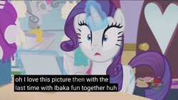Size: 2560x1440 | Tagged: safe, screencap, character:rarity, species:pony, episode:forever filly, g4, my little pony: friendship is magic, basketball, magic, meme, nba, serge ibaka, solo, youtube caption