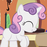 Size: 160x160 | Tagged: safe, screencap, character:sweetie belle, species:pony, episode:just for sidekicks, g4, my little pony: friendship is magic, animated, cute, diasweetes, gif, gif for breezies, picture for breezies, solo, squeetie belle, trotting, trotting in place