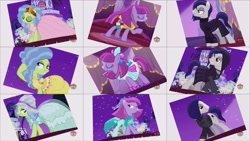 Size: 2332x1312 | Tagged: safe, screencap, character:funnel web, character:glitter spritz, character:morning glory (g4), species:pony, episode:honest apple, g4, my little pony: friendship is magic, fashion show, photo, treehouse logo